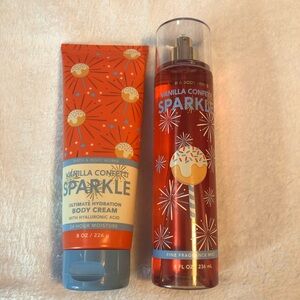 Bath & Body Works Vanilla Confetti Sparkle Set - Red and Blue